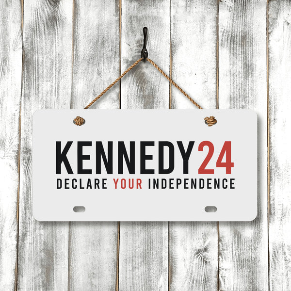 Kennedy 2024 Declare Your Independence White Aluminum License Plate